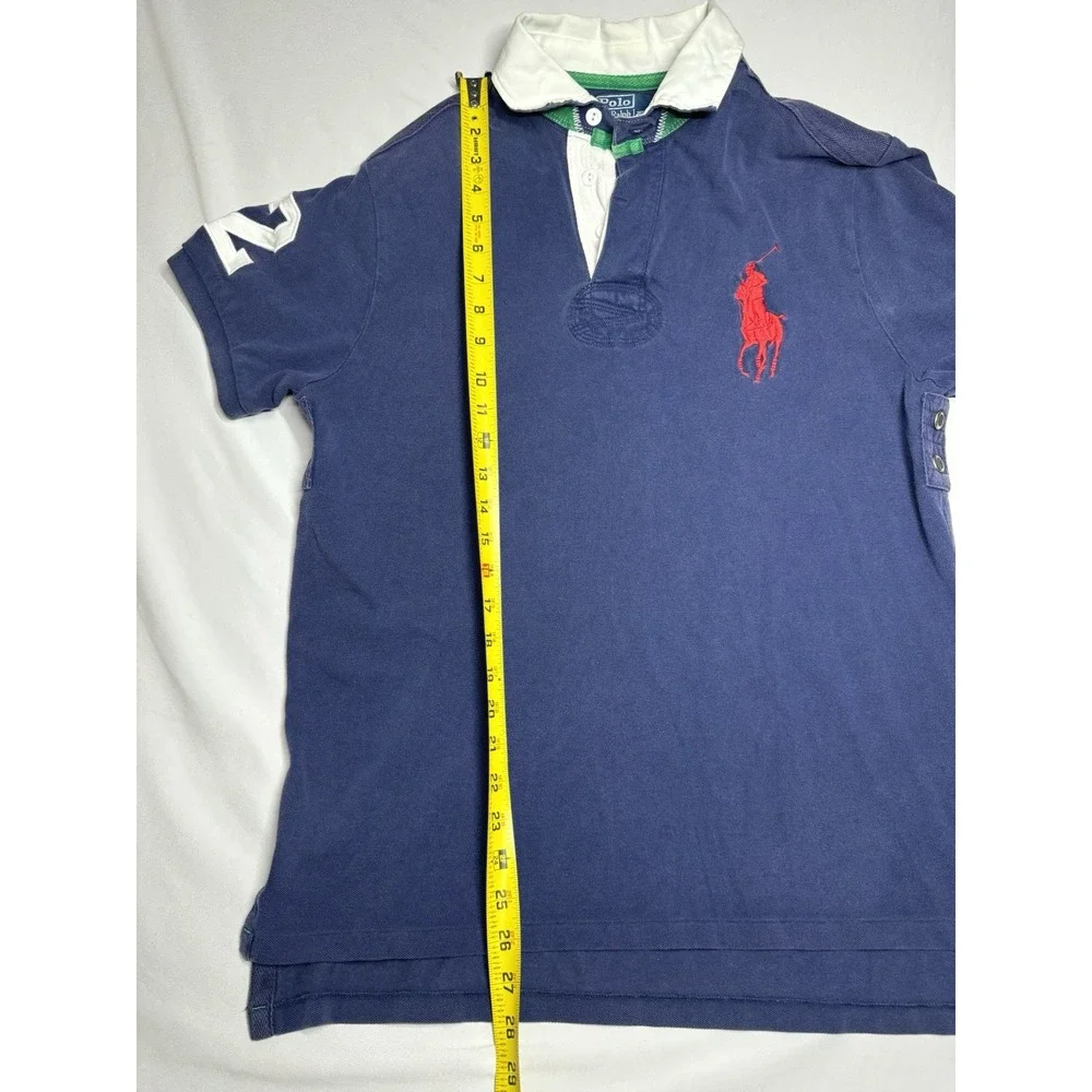 Vintage Polo‎ Ralph Lauren Big Pony Custom Fit Polo Shirt Size Large Preppy